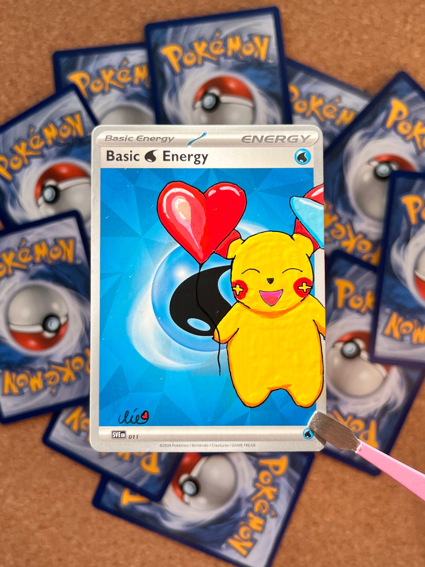Valentines cards, Plusle & Minun [acrylic markers]